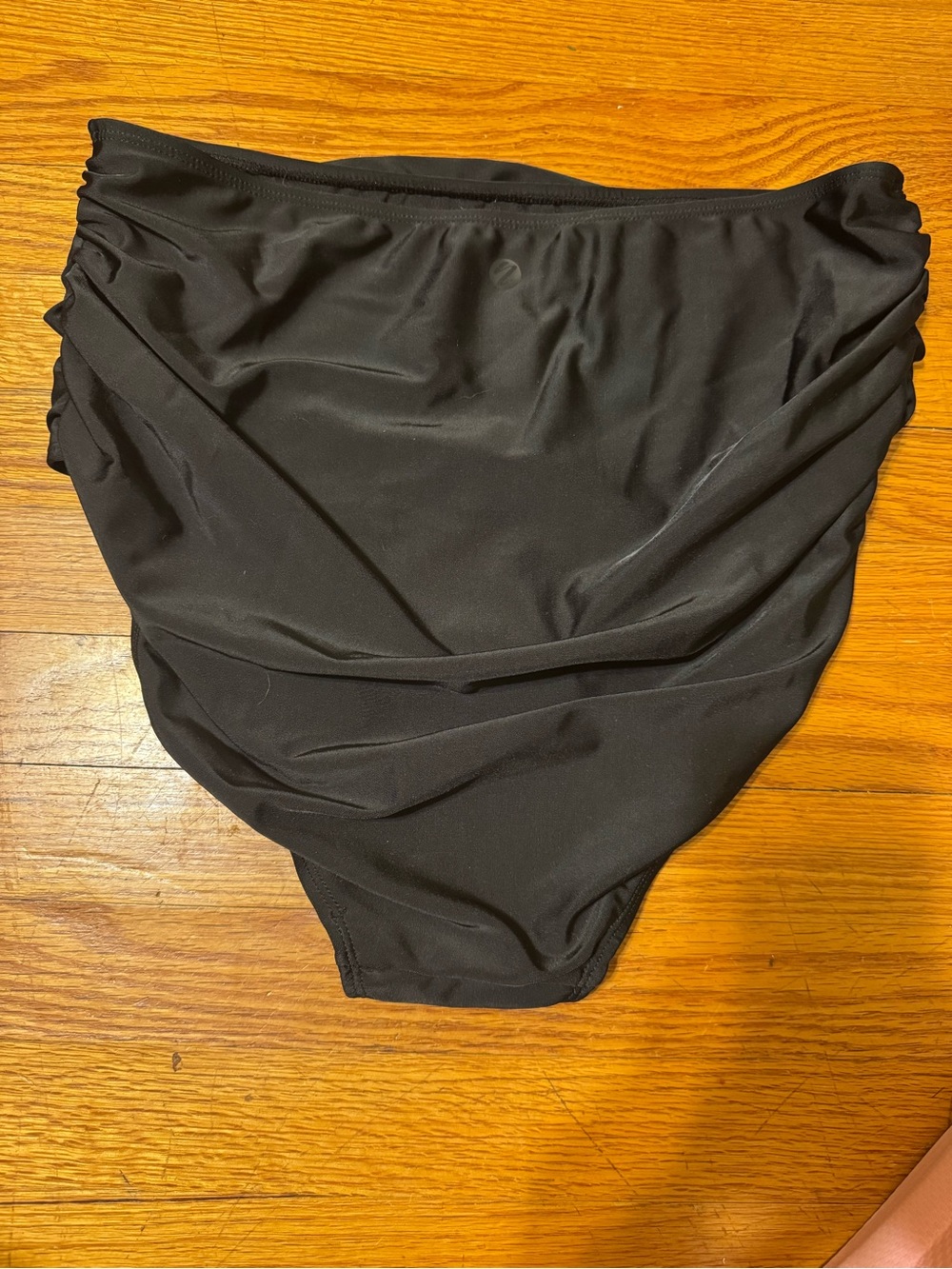 Black High-Waist Ruched Bikini Bottom - Picture 4 of 5